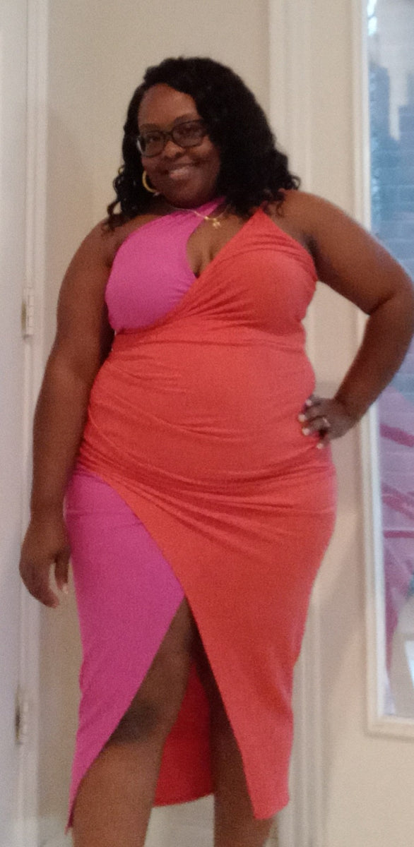 Summer Two Tone Midi Dress