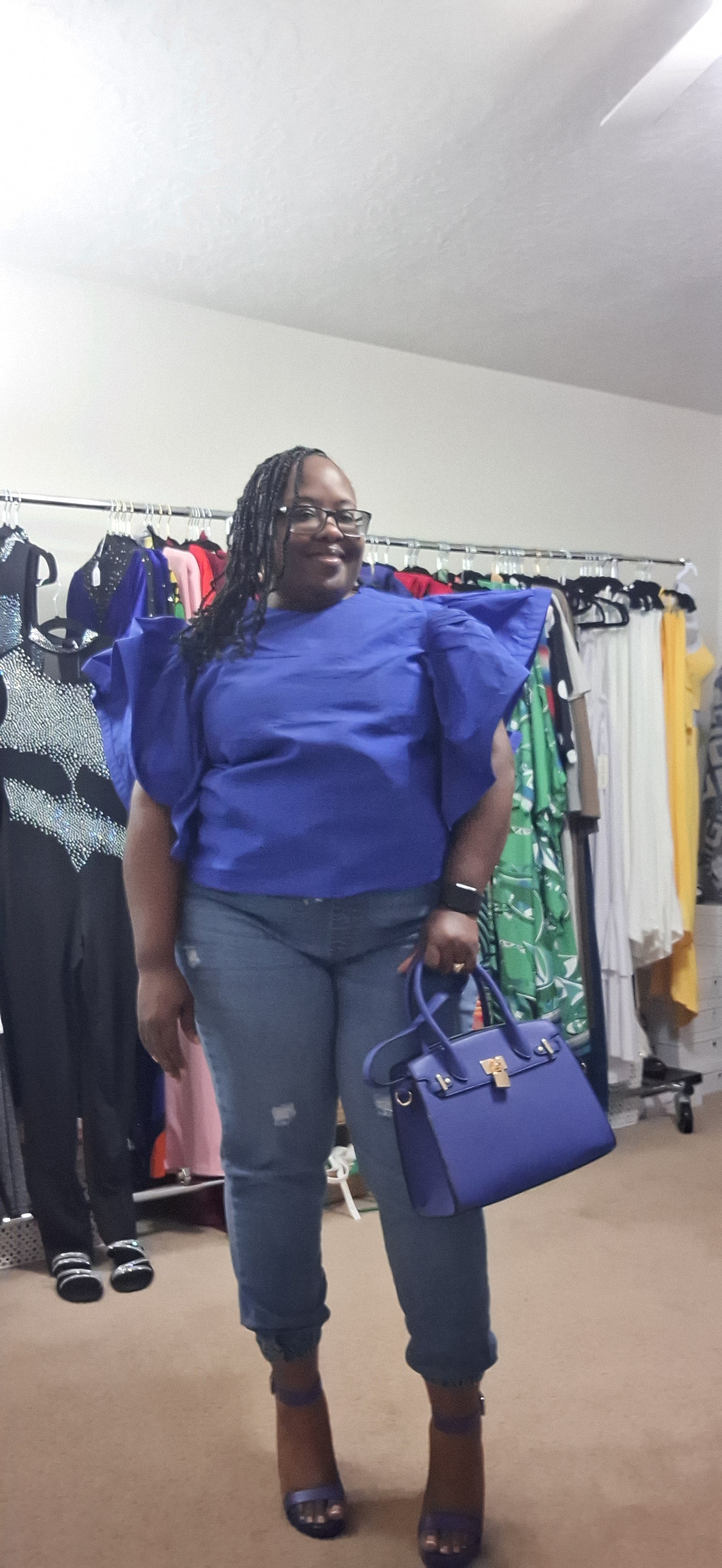 Ruffled Statement- Royal Blue