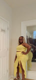 2pc Crop Tank Skirt Set - Yellow