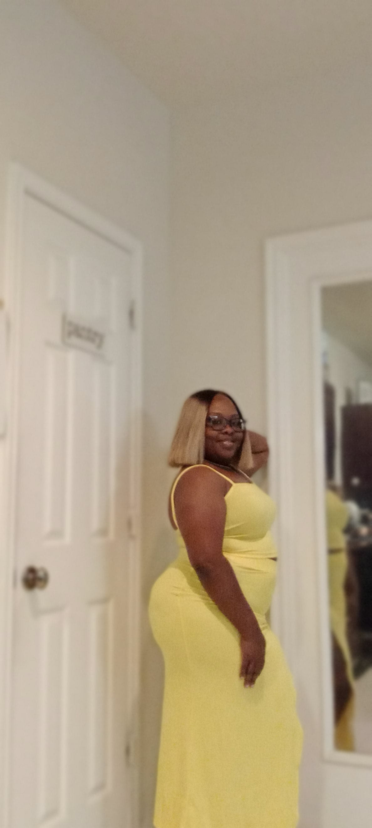 2pc Crop Tank Skirt Set - Yellow