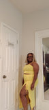 2pc Crop Tank Skirt Set - Yellow