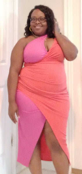 2 Tone Midi Dress