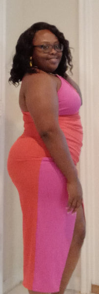 2 Tone Midi Dress