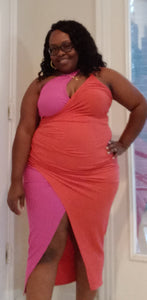 2 Tone Midi Dress