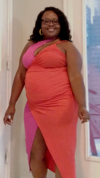 2 Tone Midi Dress