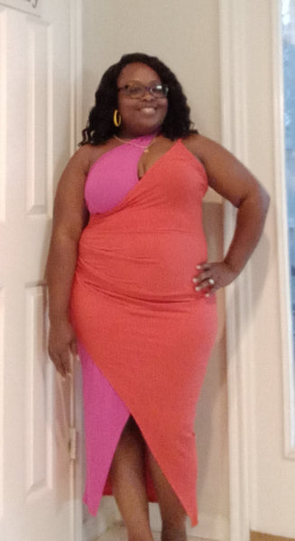 2 Tone Midi Dress