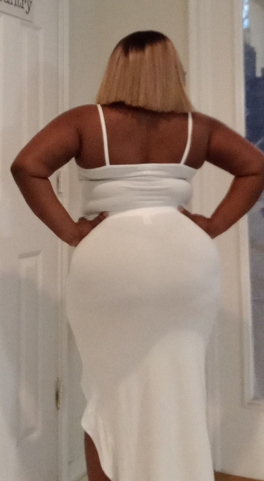 2pc Crop Tank Skirt Set - White