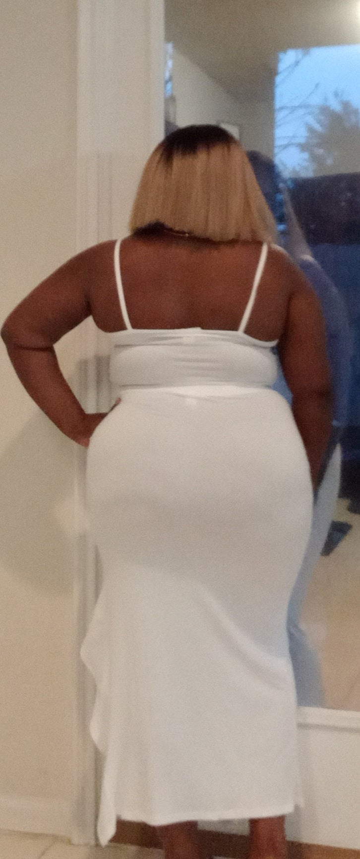 2pc Crop Tank Skirt Set - White