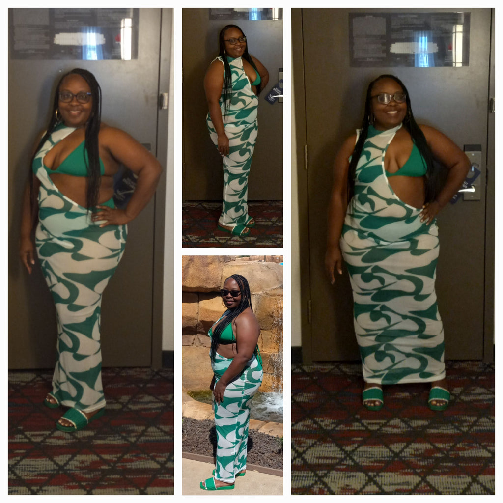 3pc Swimsuit & Mesh Cover Up