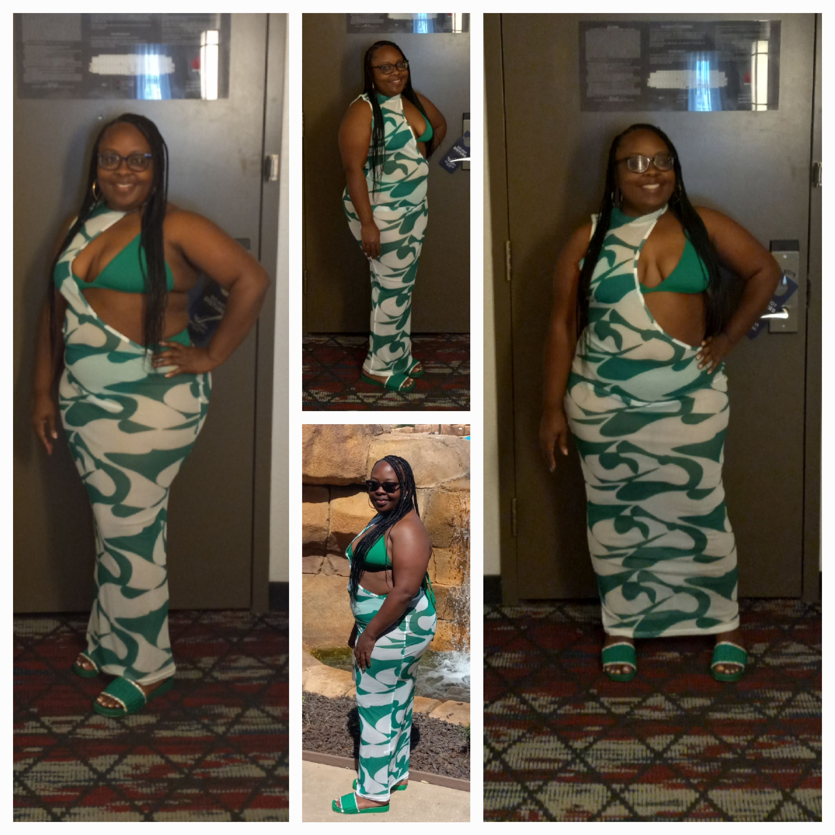 3pc Swimsuit & Mesh Cover Up