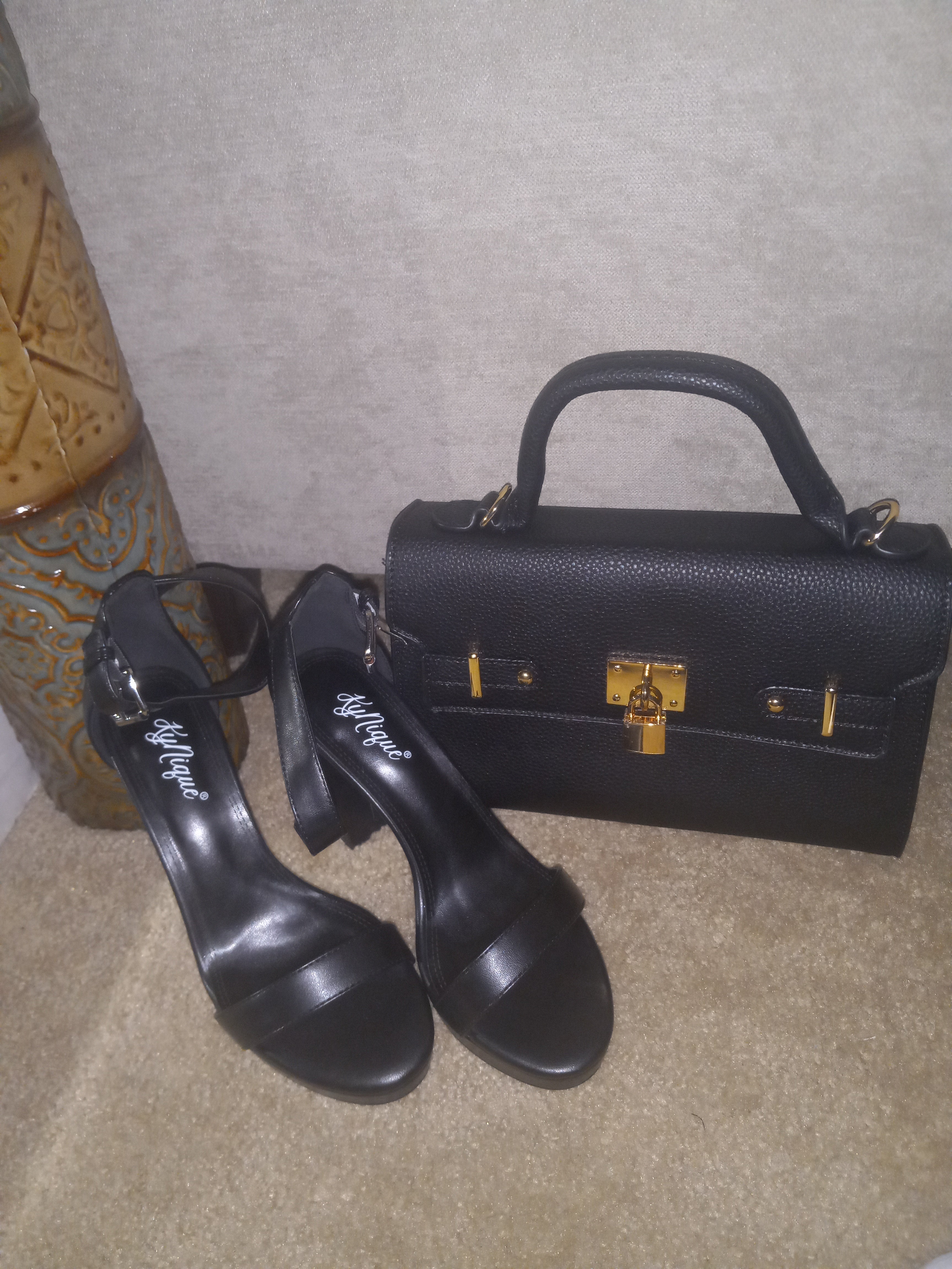 2pc Black Purse w/wallet