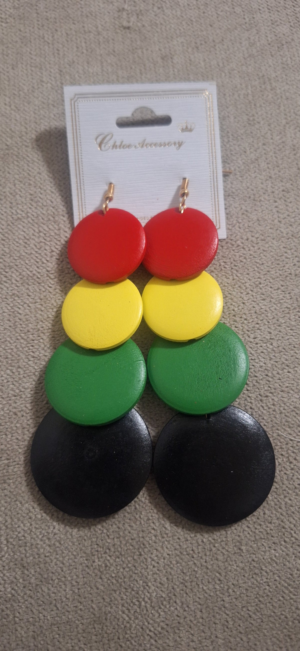 Wood Drop Fashion Earrings - Multi-colored