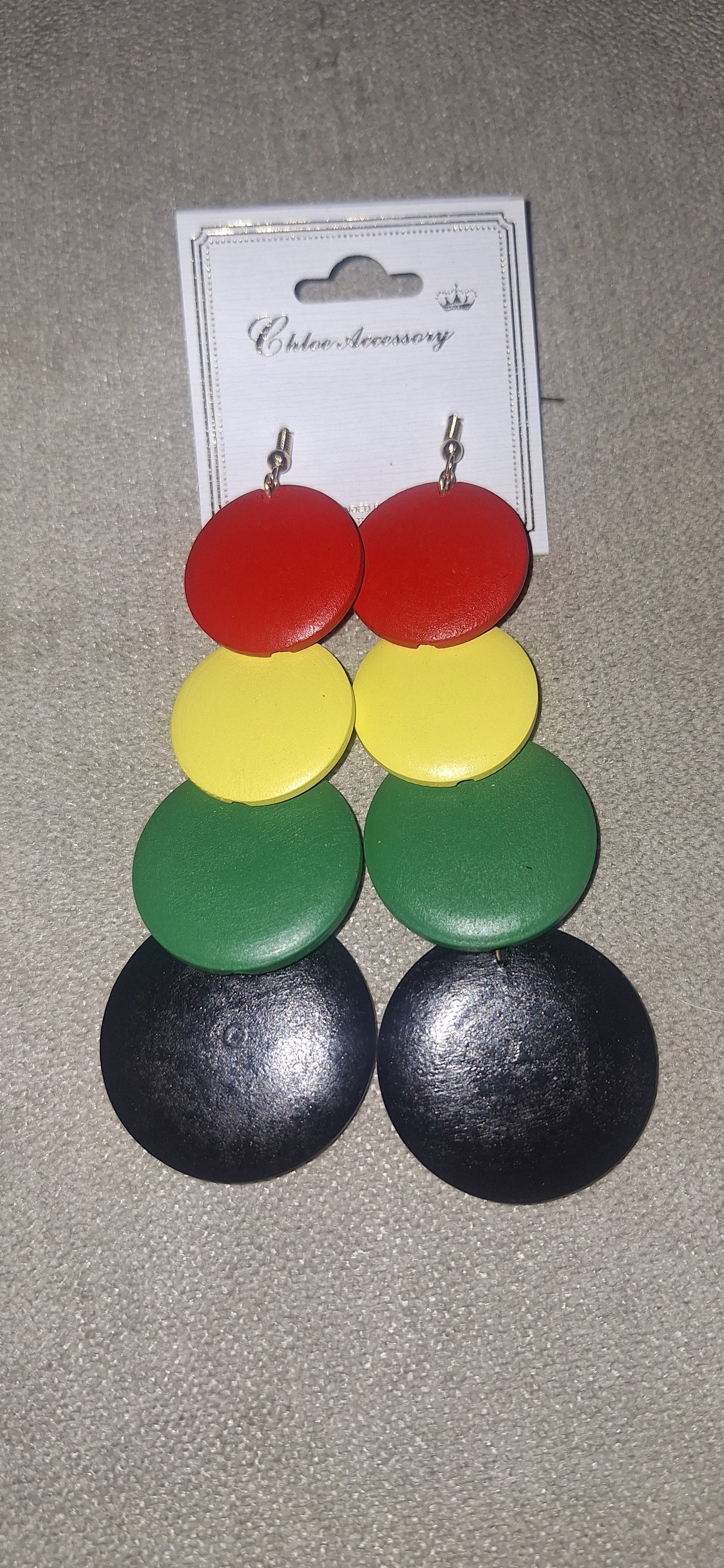 Wood Drop Fashion Earrings - Multi-colored