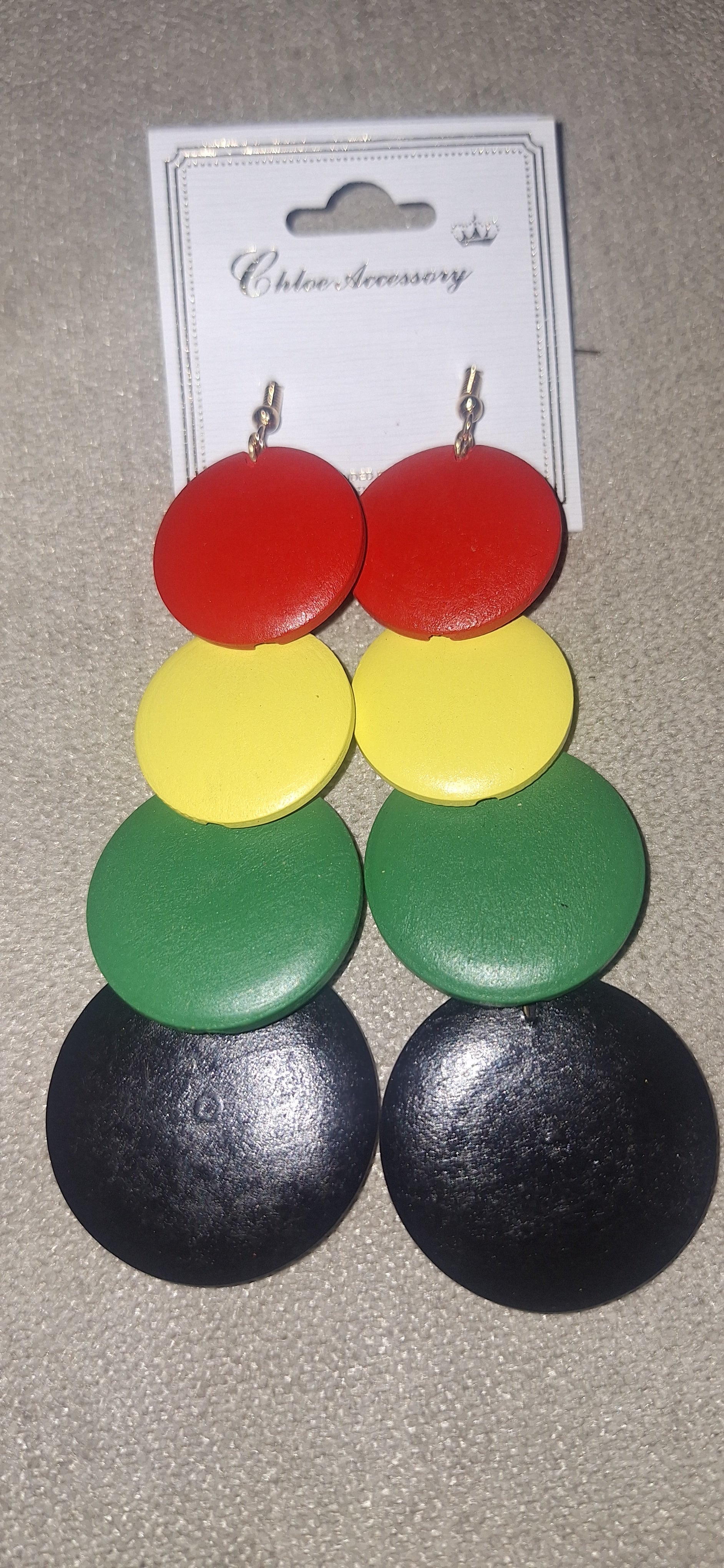 Wood Drop Fashion Earrings - Multi-colored