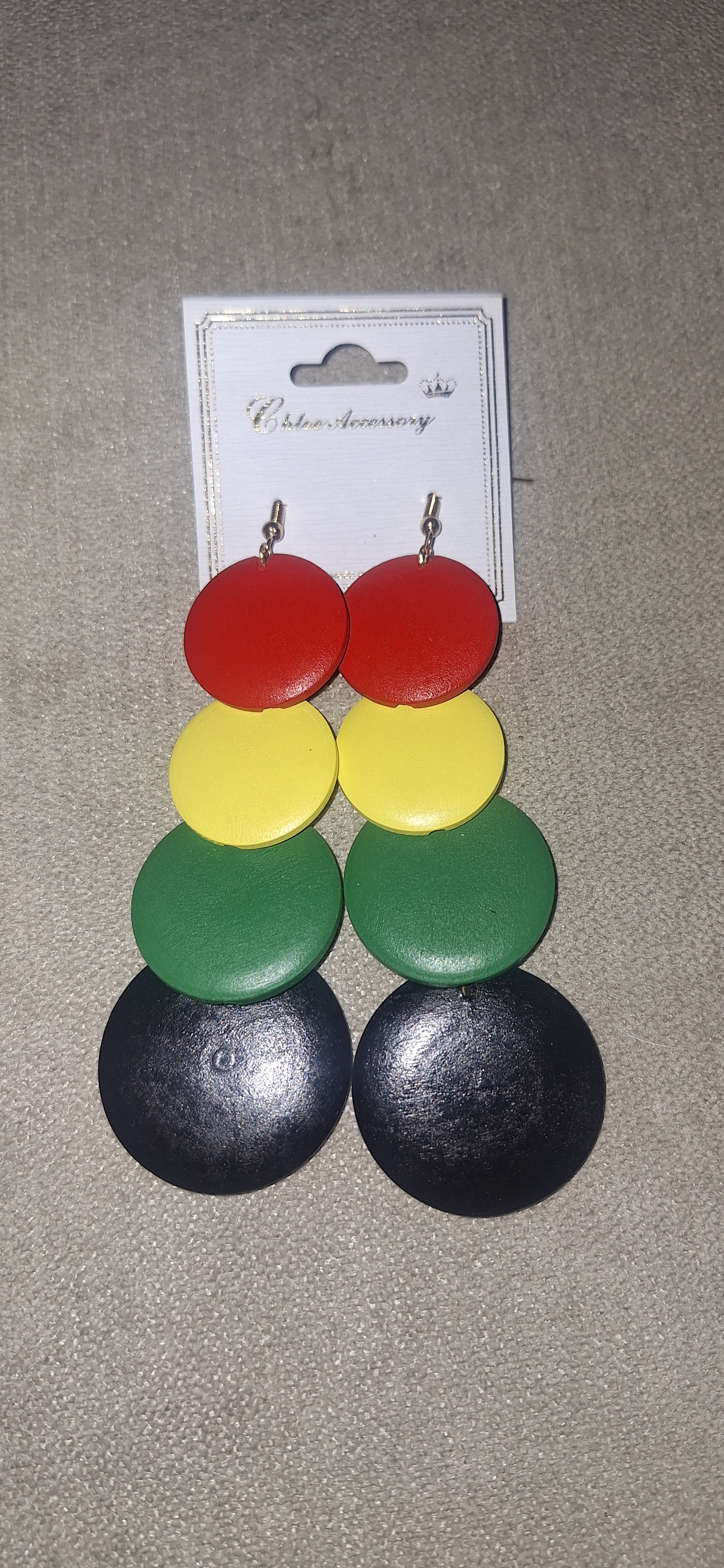 Wood Drop Fashion Earrings - Multi-colored