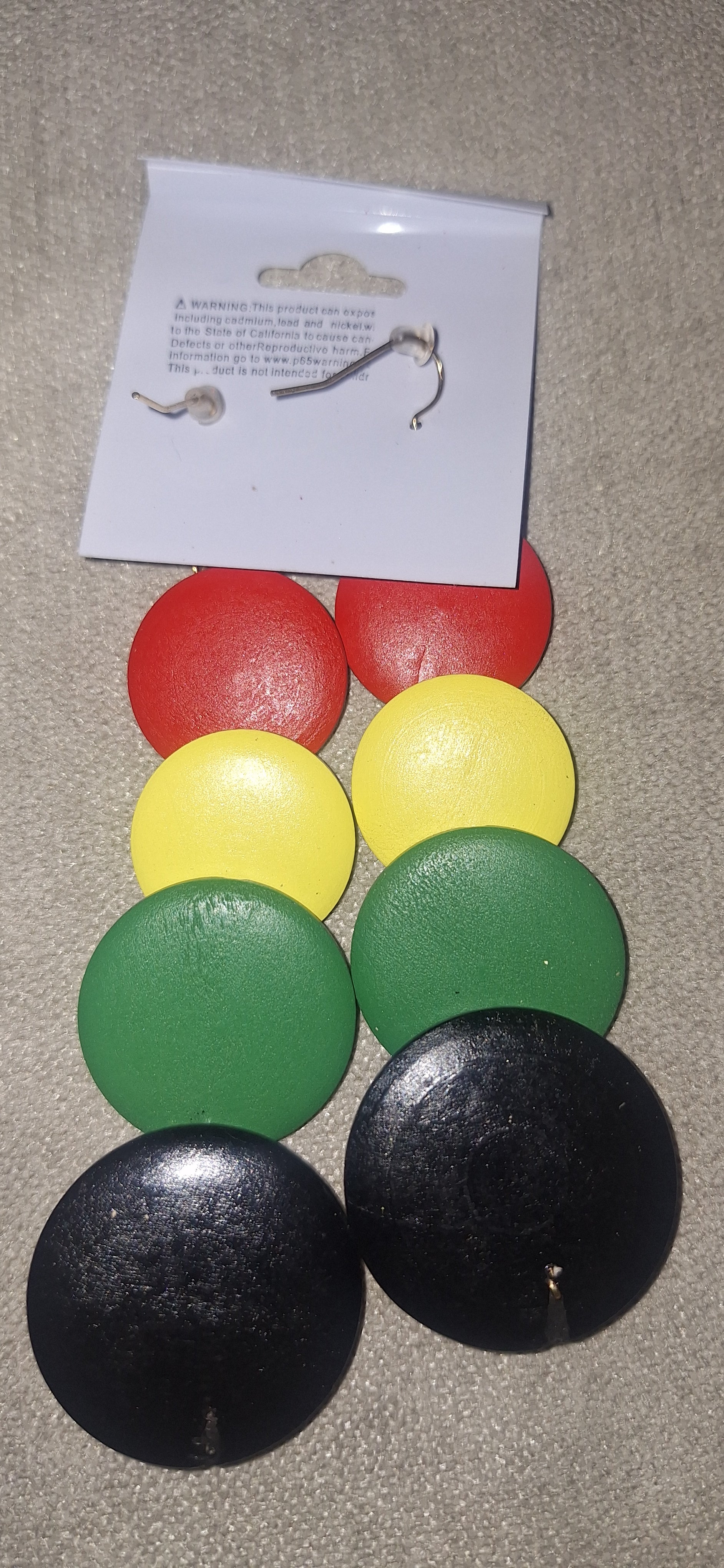 Wood Drop Fashion Earrings - Multi-colored