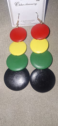Wood Drop Fashion Earrings - Multi-colored