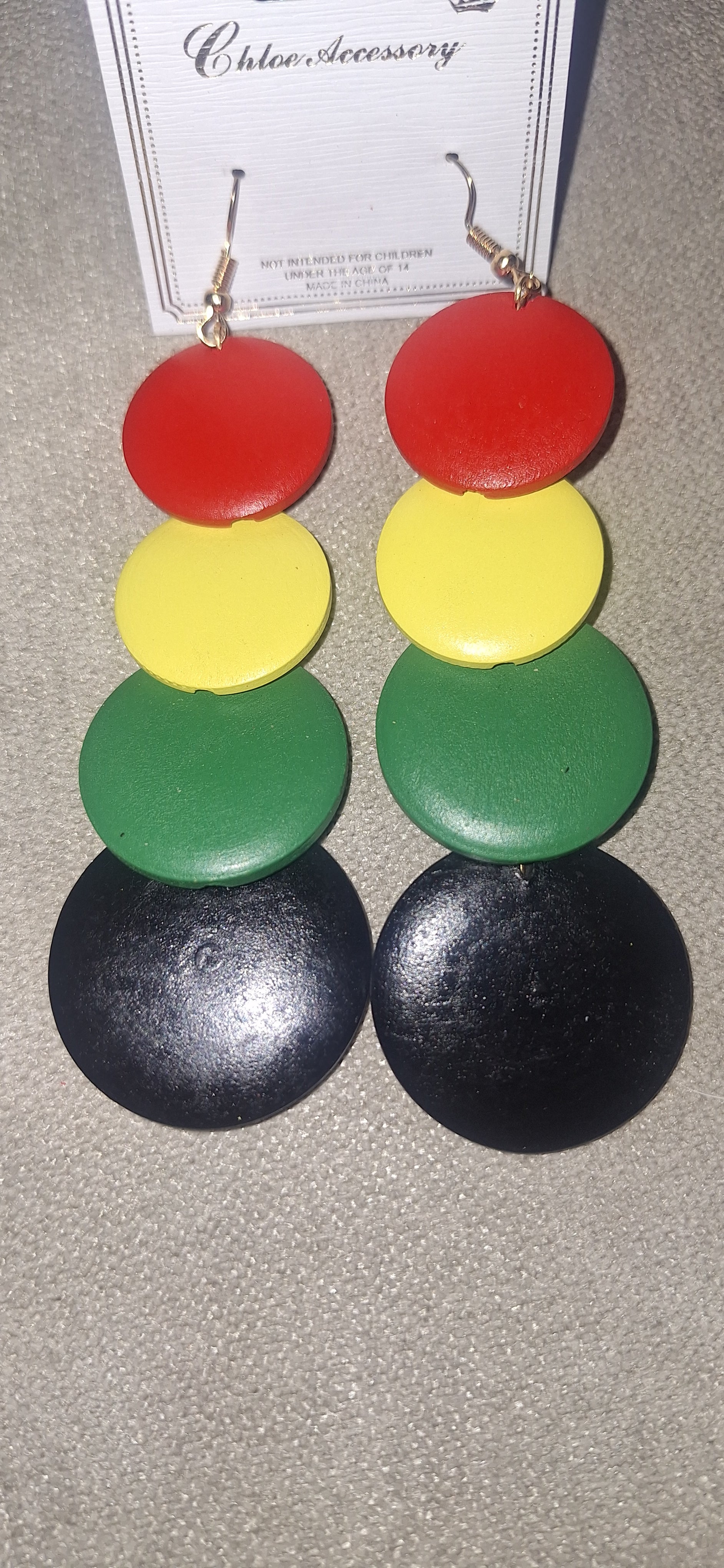 Wood Drop Fashion Earrings - Multi-colored