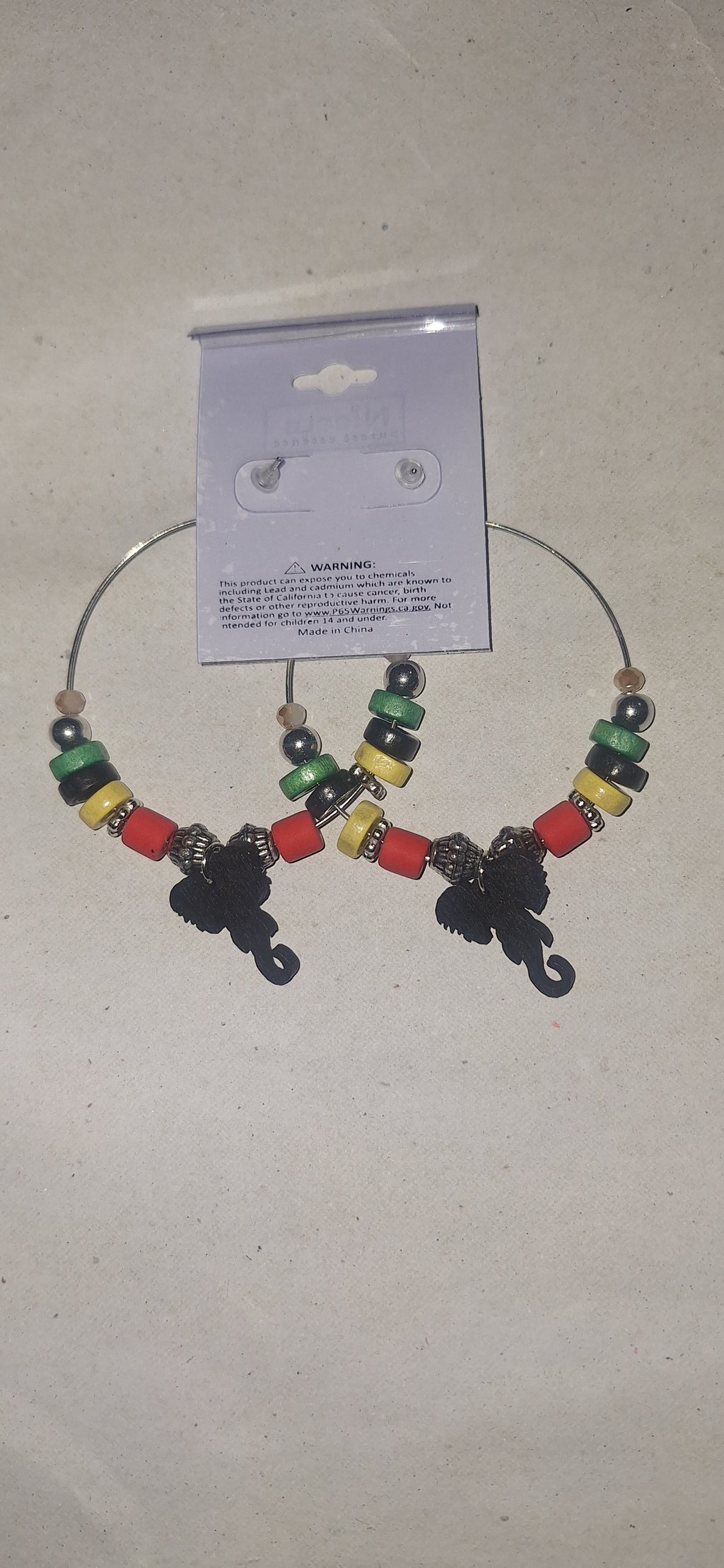 Hoop Earrings with Elephant Charm
