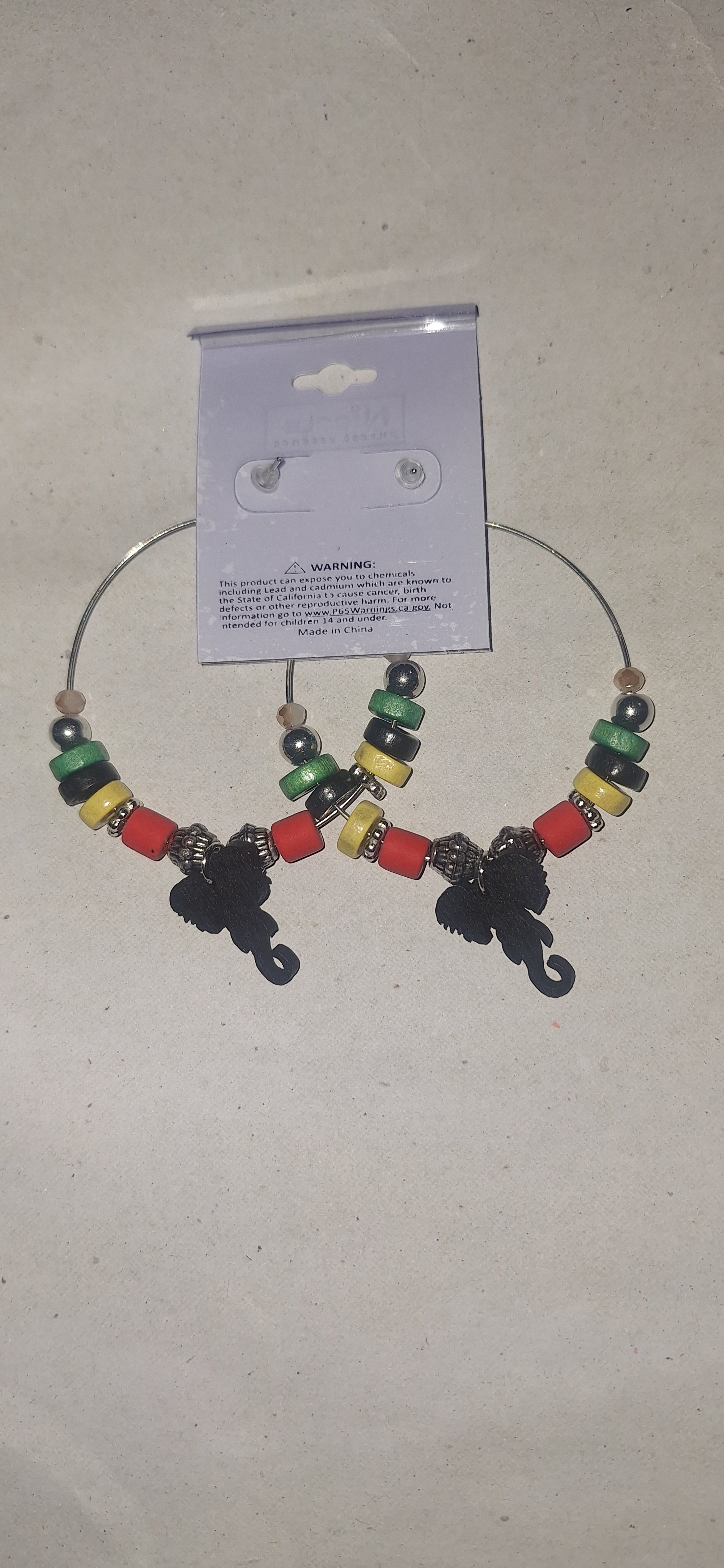 Hoop Earrings with Elephant Charm