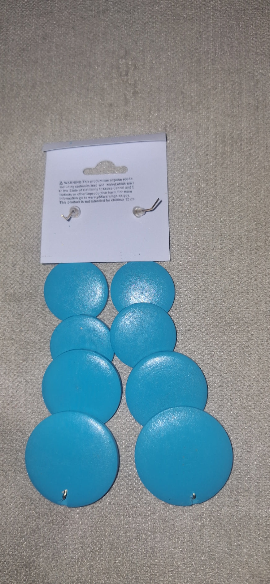 Wood Drop Fashion Earrings - Turquoise