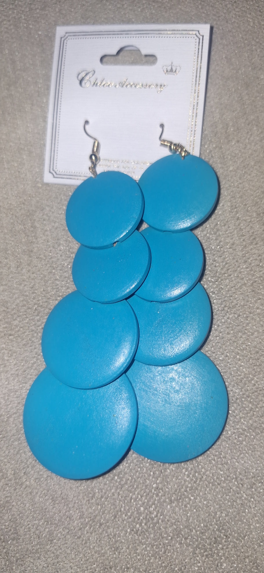 Wood Drop Fashion Earrings - Turquoise
