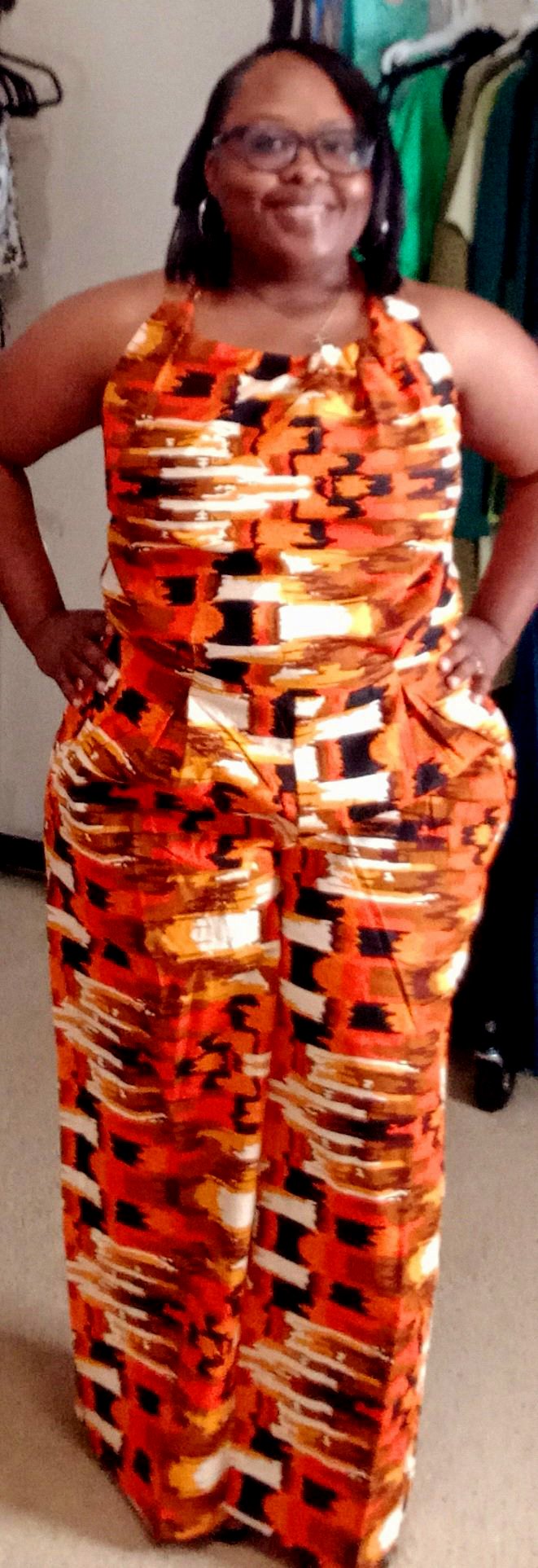 2pc African Jumpsuit w/ Scarf