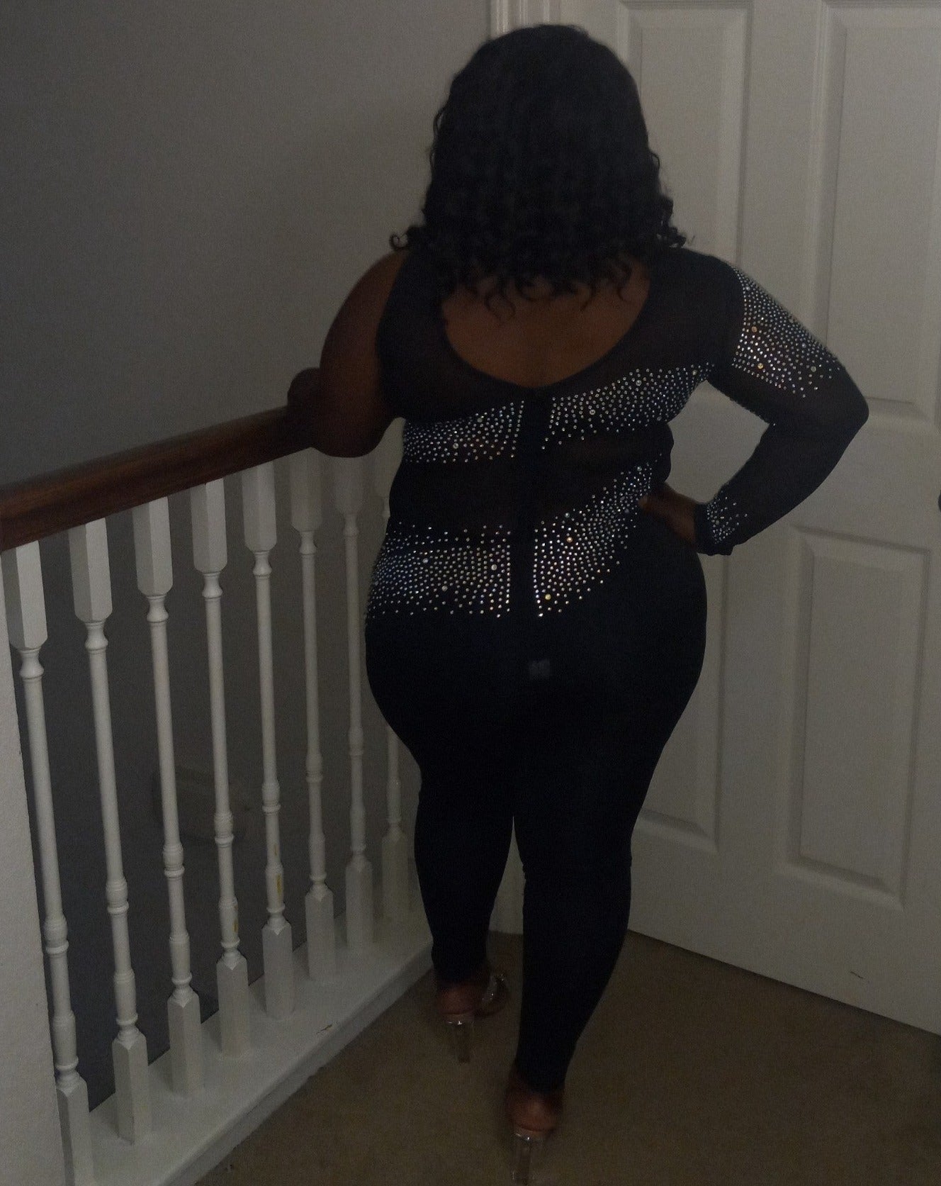 One Sleeve Sequins Jumpsuit