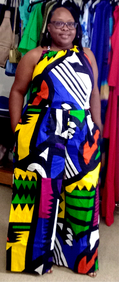 2pc African Jumpsuit w/ Scarf