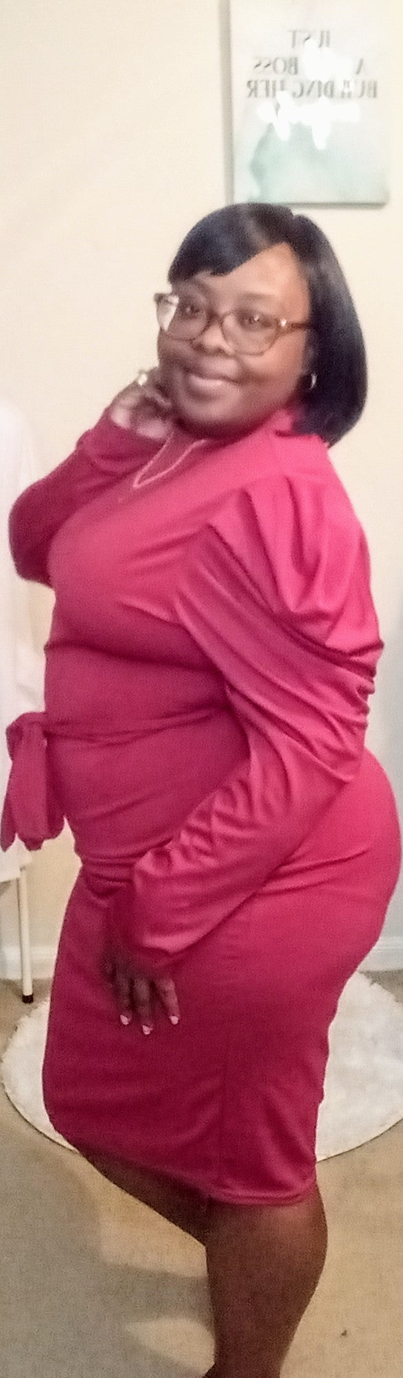 Puff Sleeve Pencil Dress