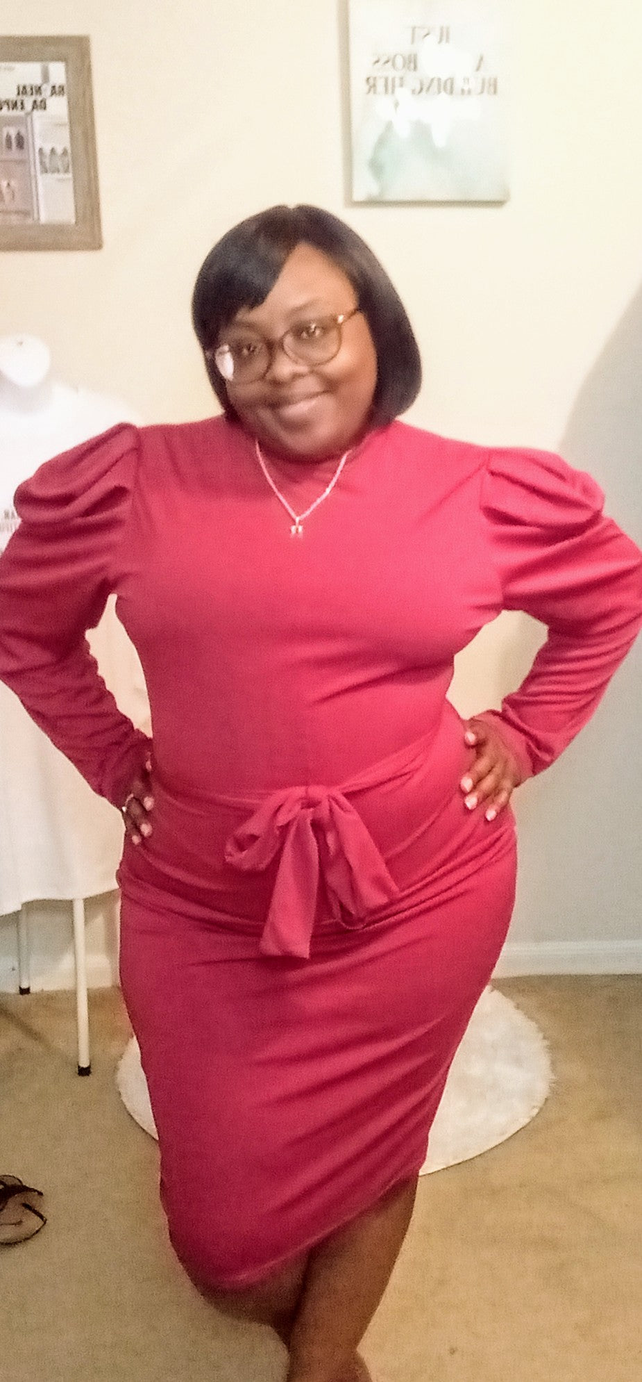 Puff Sleeve Pencil Dress