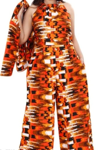 2pc African Jumpsuit w/ Scarf