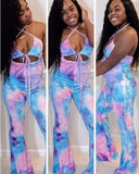 Tie Dye Print Jumpsuit