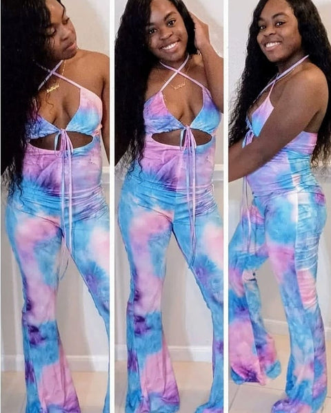 Tie Dye Print Jumpsuit