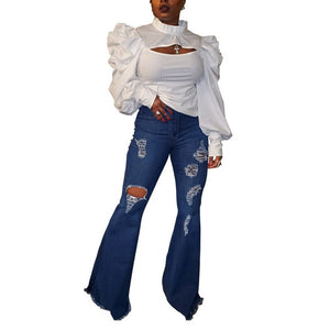Ribbed Hollow Turtleneck